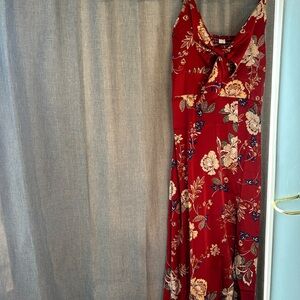 Floral Maroon Maxi Dress